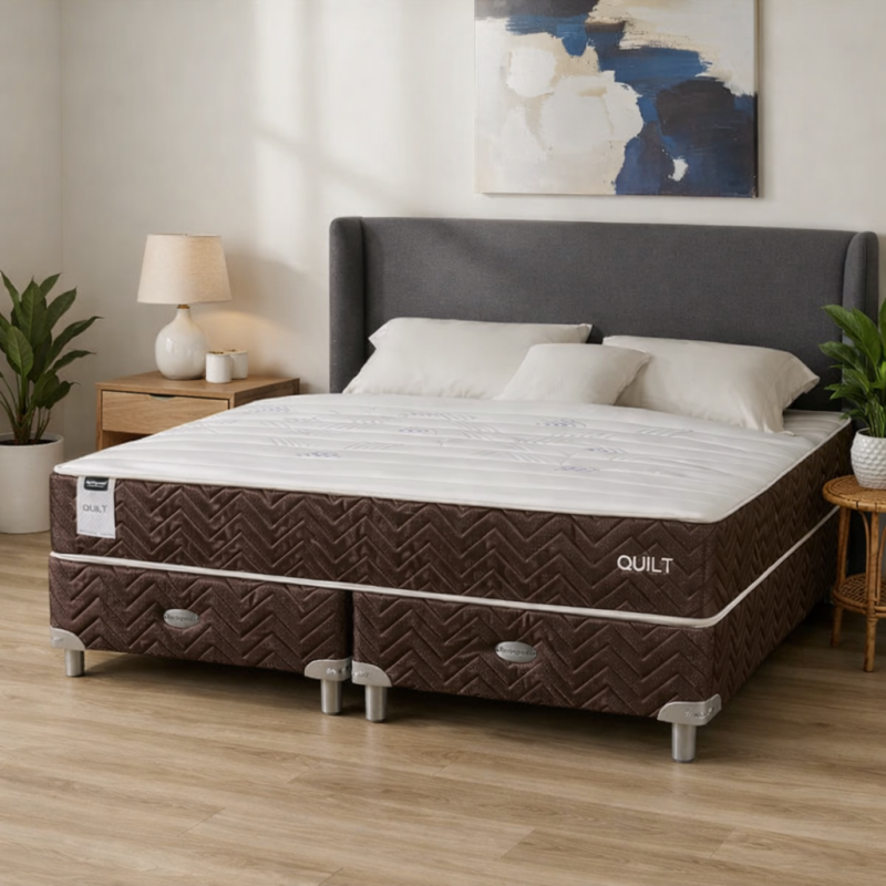 Conjunto Sommier Springwall Quilt 160x200 Resortes
