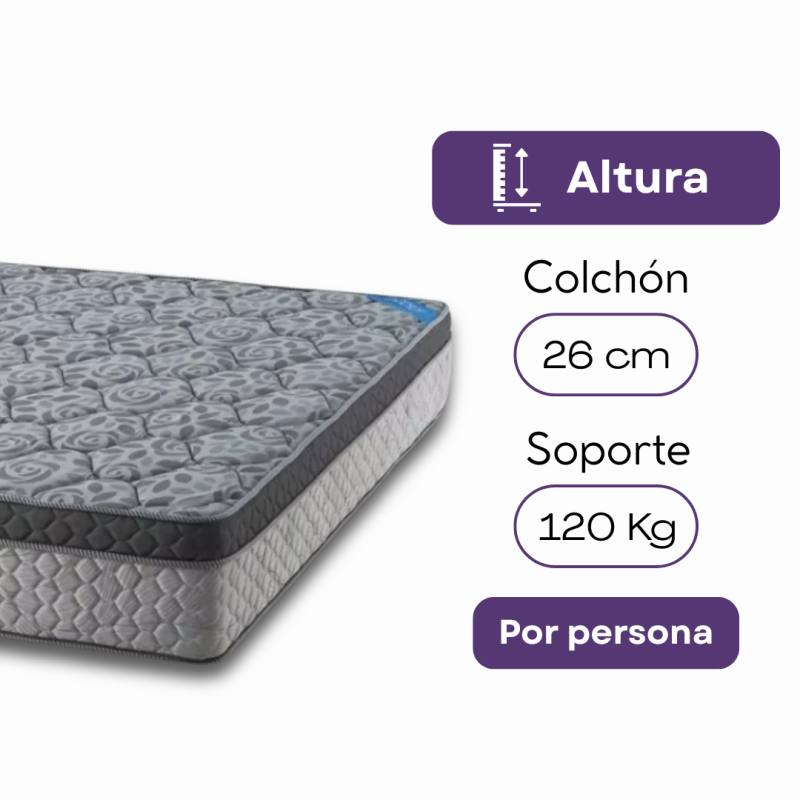 Colchón Topacio Marfil DV 140x190 Espuma