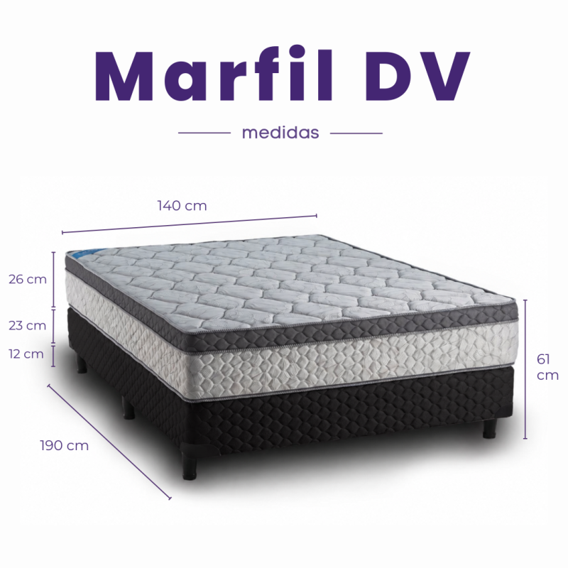 Conjunto Sommier Newtop Topacio Marfil DV 140x190