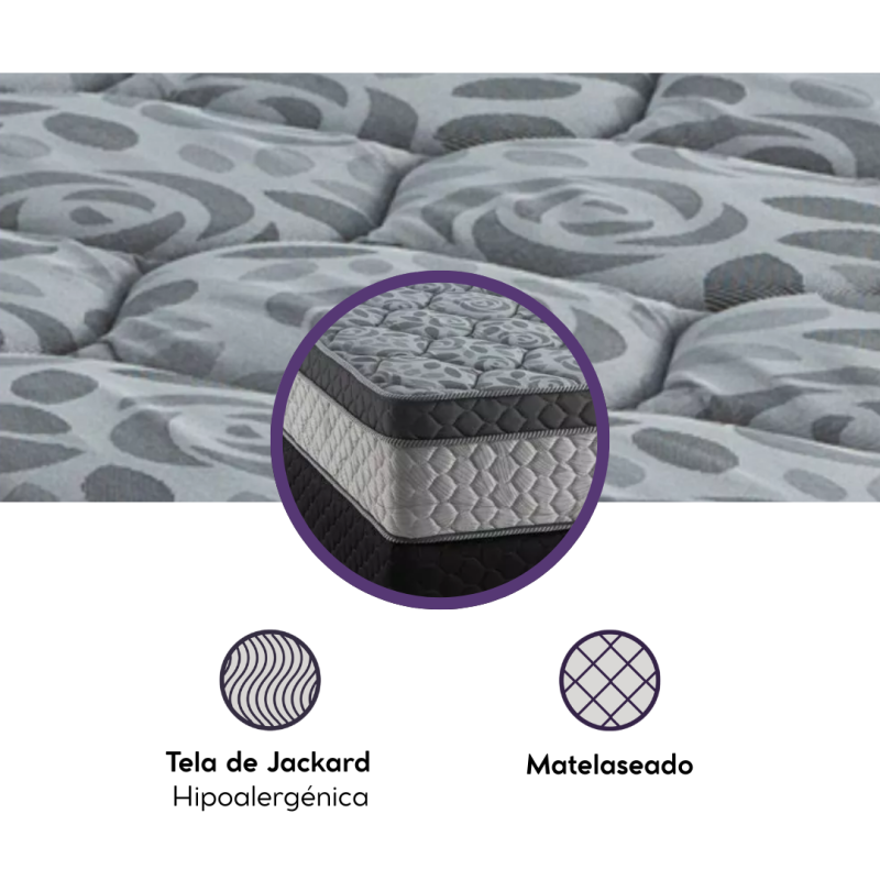 Conjunto Sommier Newtop Topacio Marfil DV 140x190