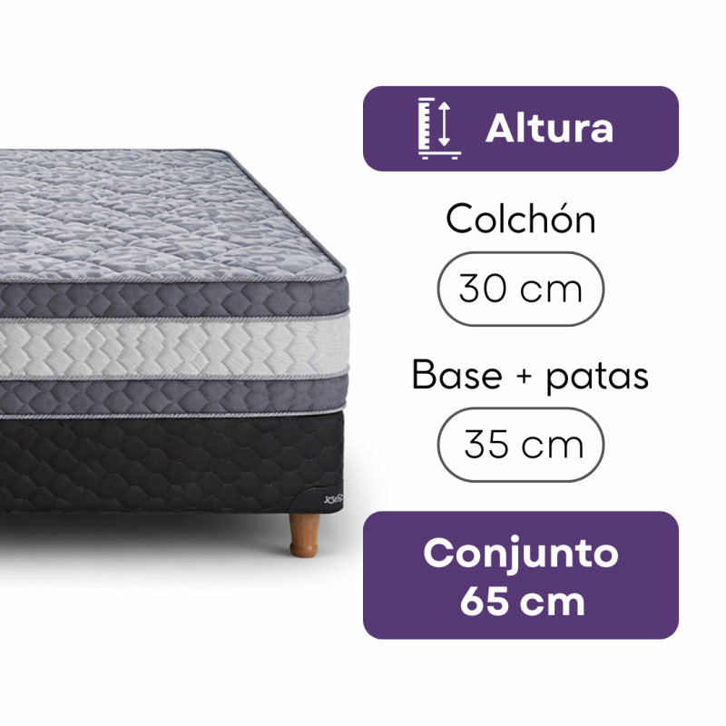 Conjunto Sommier Newtop Topacio Marfil Plus 140x190