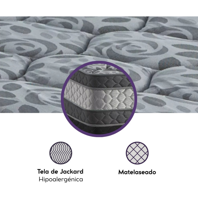 Conjunto Sommier Newtop Topacio Marfil Plus 140x190