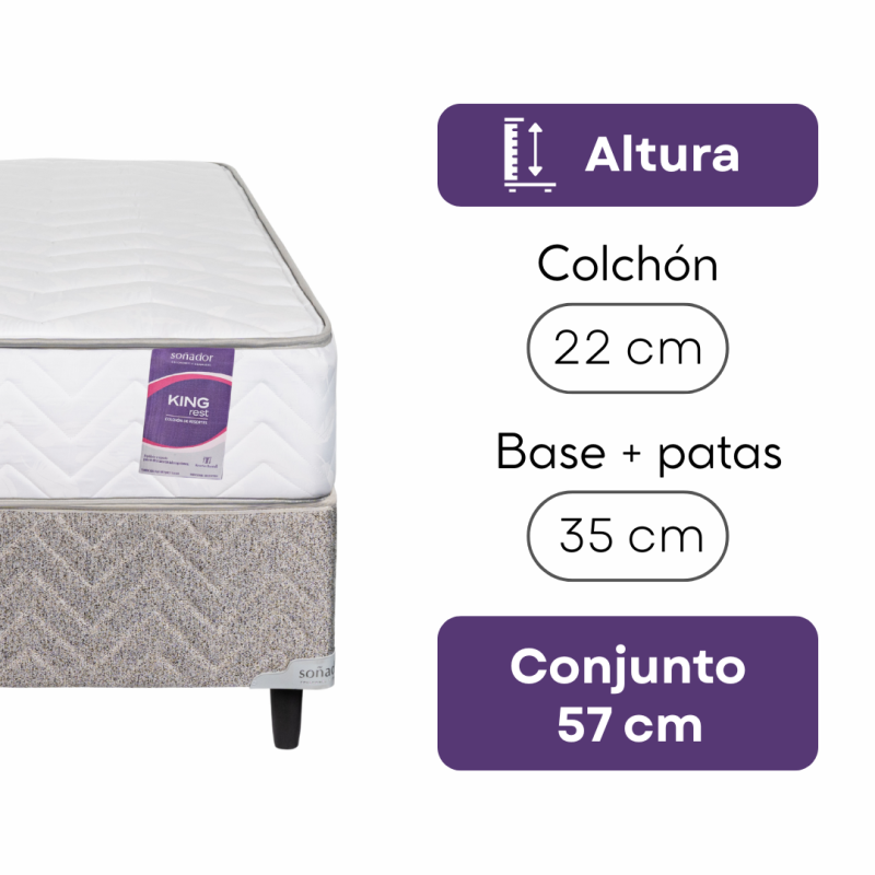 Conjunto Sommier Springwall King Rest 80x190 Resortes