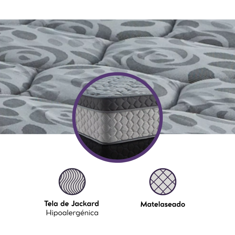 Colchón Topacio Marfil Dv 100x190 Espuma 120 Kg