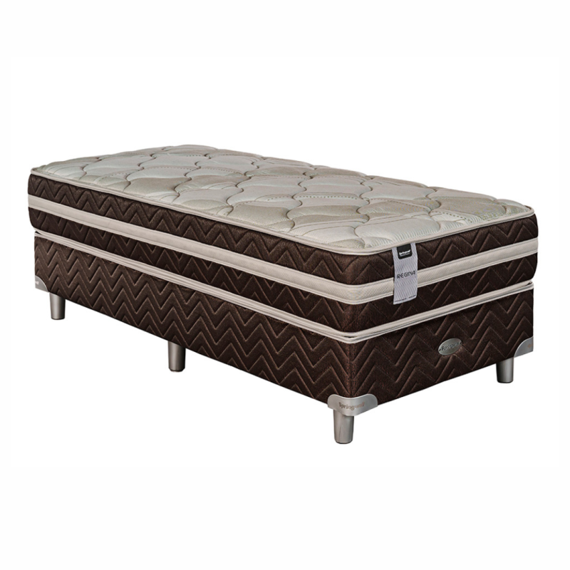 Conjunto Sommier Springwall Regina 100x190 Resortes 95 Kg