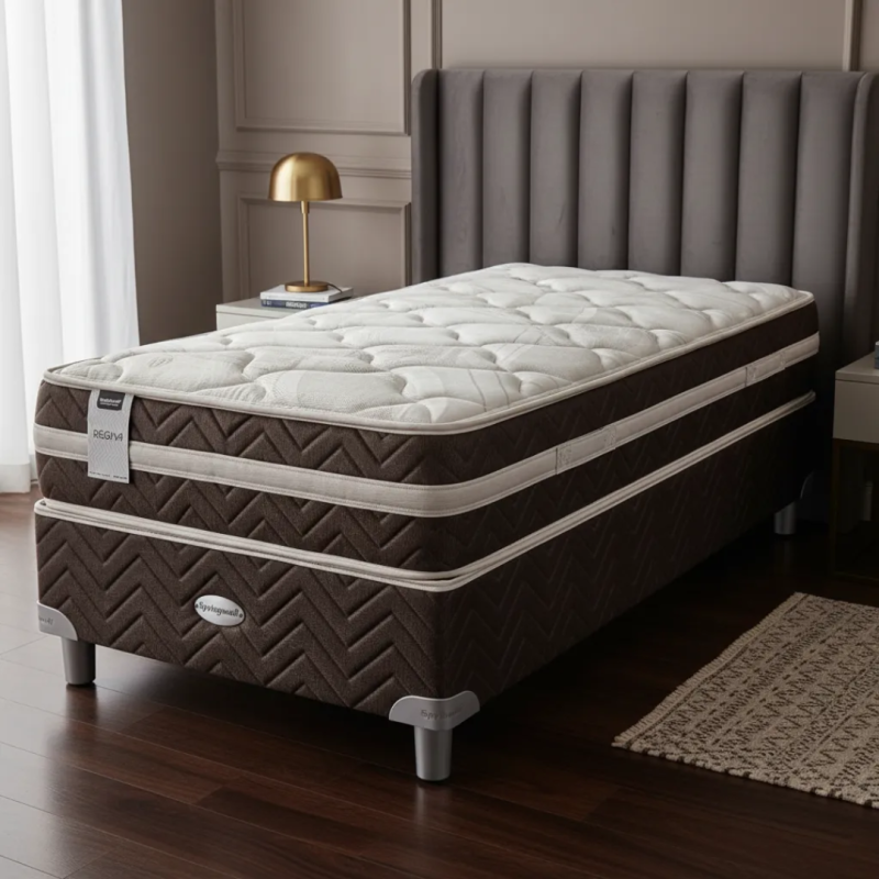 Conjunto Sommier Springwall Regina 100x190 Resortes 95 Kg