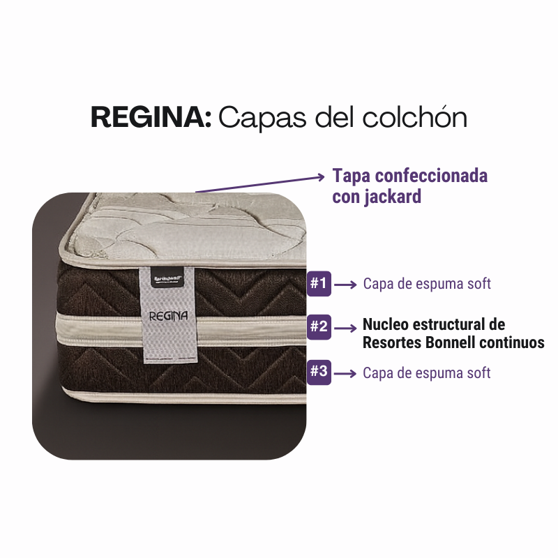 Colchón Springwall Regina 100x190 Resortes 95 Kg