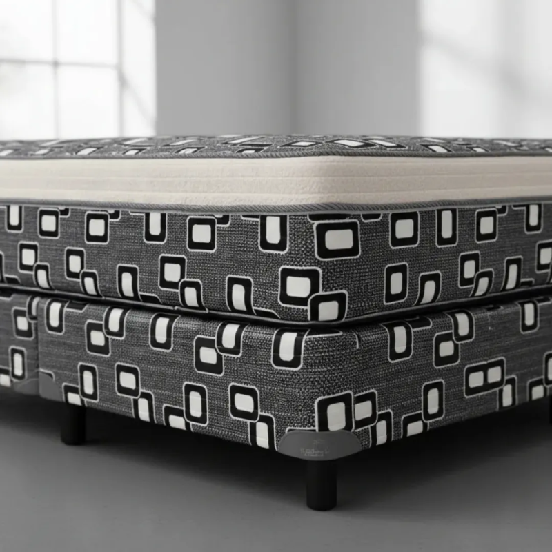 Conjunto Sommier Sueño Dorado Oslo Nuevo Queen 160x200 Resortes 120 Kg