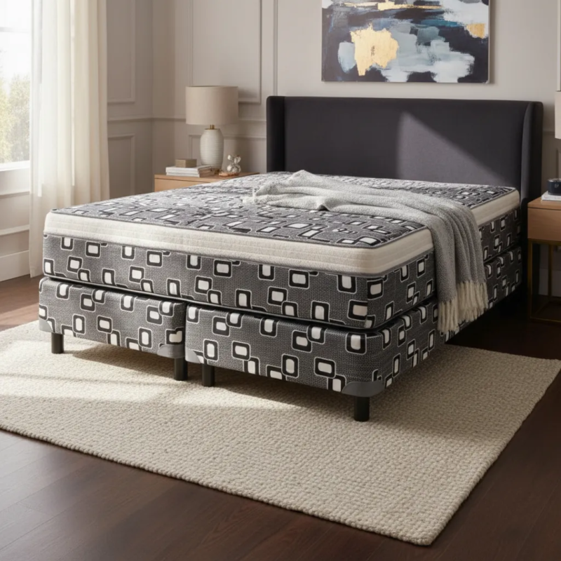 Conjunto Sommier Sueño Dorado Oslo Nuevo Queen 160x200 Resortes 120 Kg