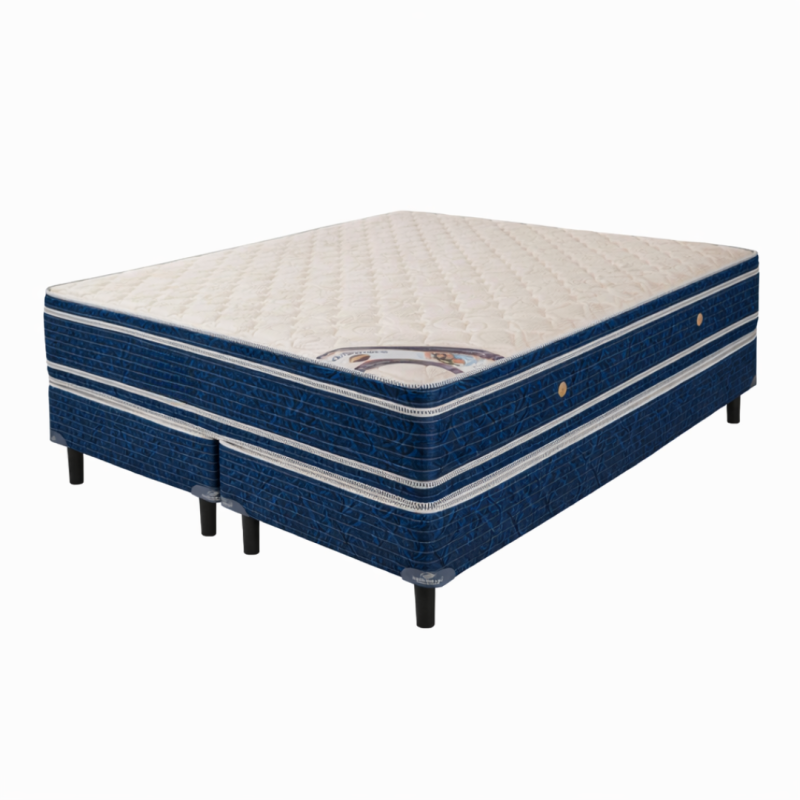 Conjunto Sommier Sueño Dorado Atenas Queen 160x200 Espuma 130 Kg