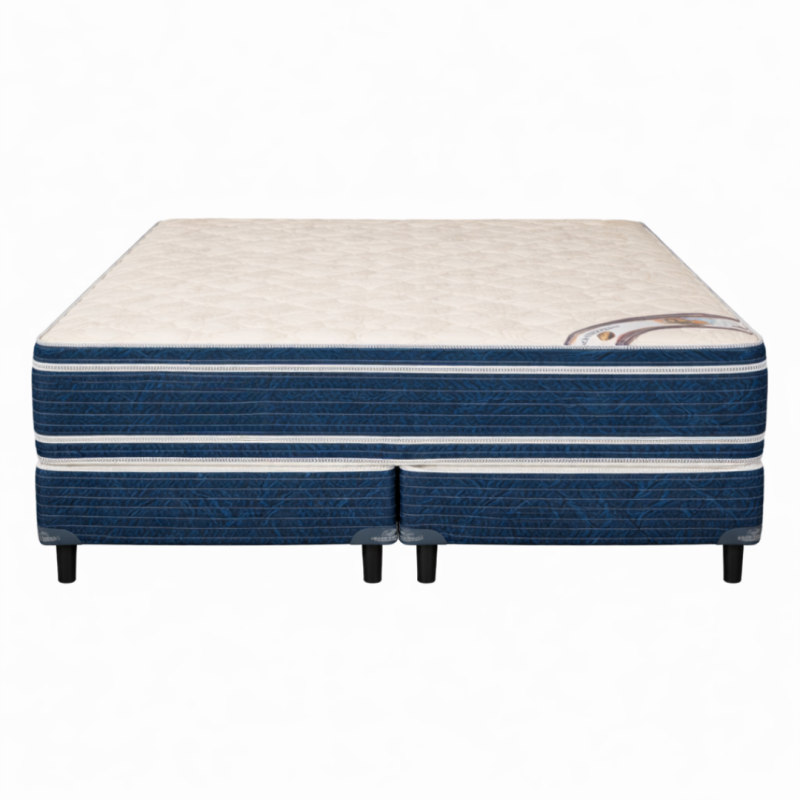 Conjunto Sommier Sueño Dorado Atenas Queen 160x200 Espuma 130 Kg