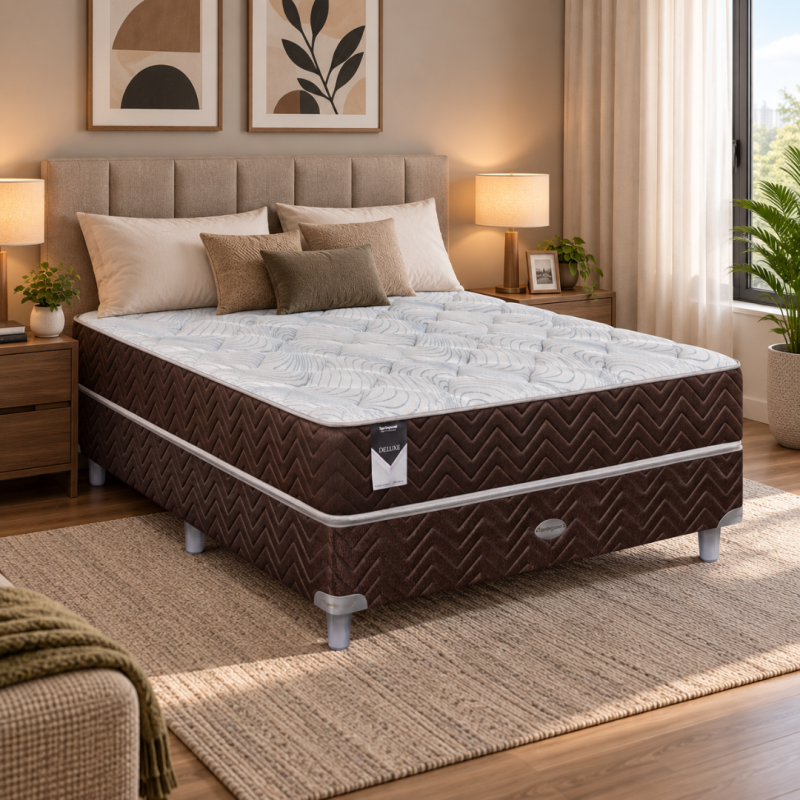 Conjunto Sommier Springwall Deluxe 140x190 Espuma