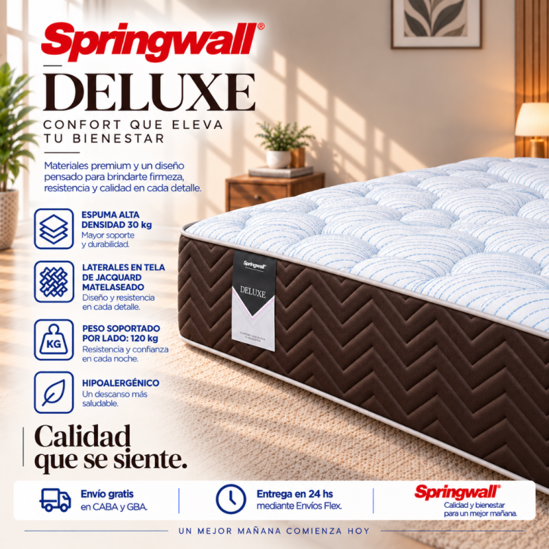 Colchon Springwall Deluxe 140x190 Espuma