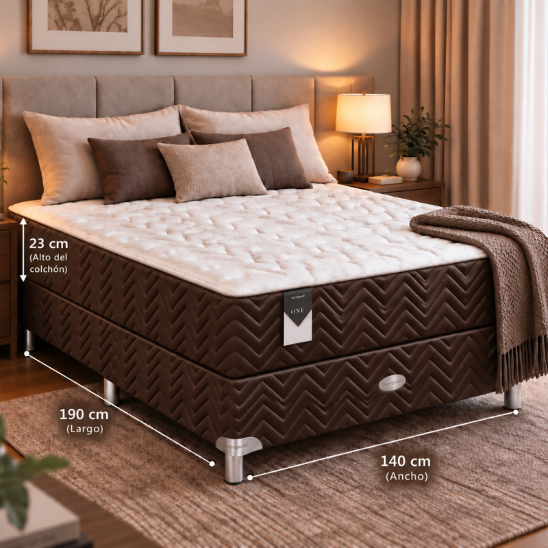 Conjunto Sommier Springwall One 140x190 Espuma