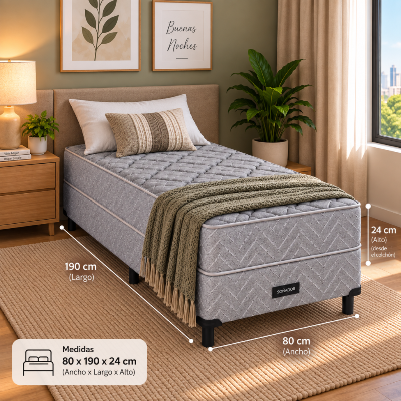 Conjunto Sommier Springwall Primera Plus 80x190 Espuma