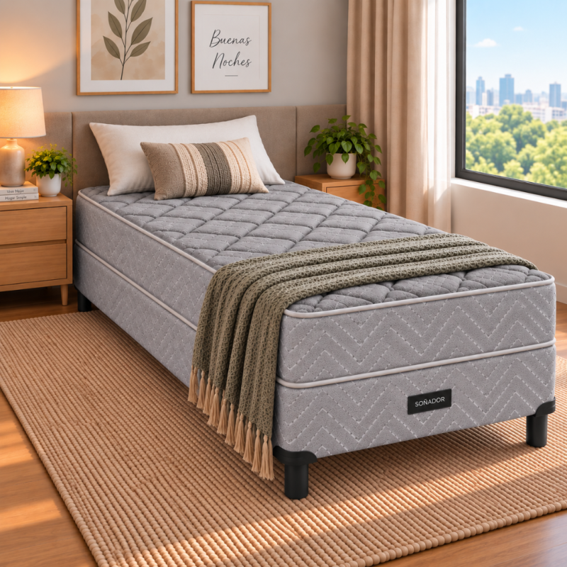 Conjunto Sommier Springwall Primera Plus 100x190 Espuma