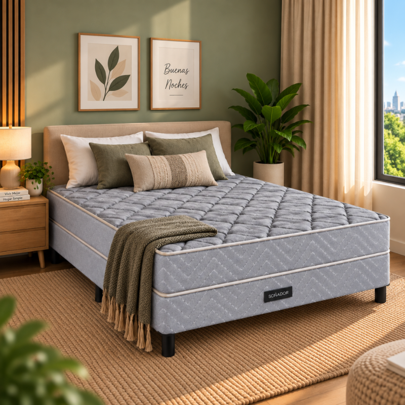 Conjunto Sommier Springwall Primera Plus 140x190 Espuma