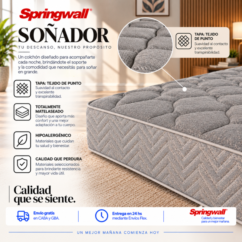 Colchón Springwall Primera Plus 100x190