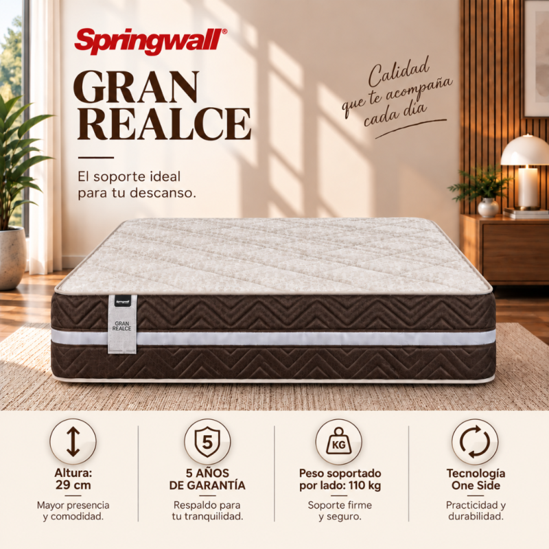 Colchón Springwall Gran Realce 140x190 Resortes