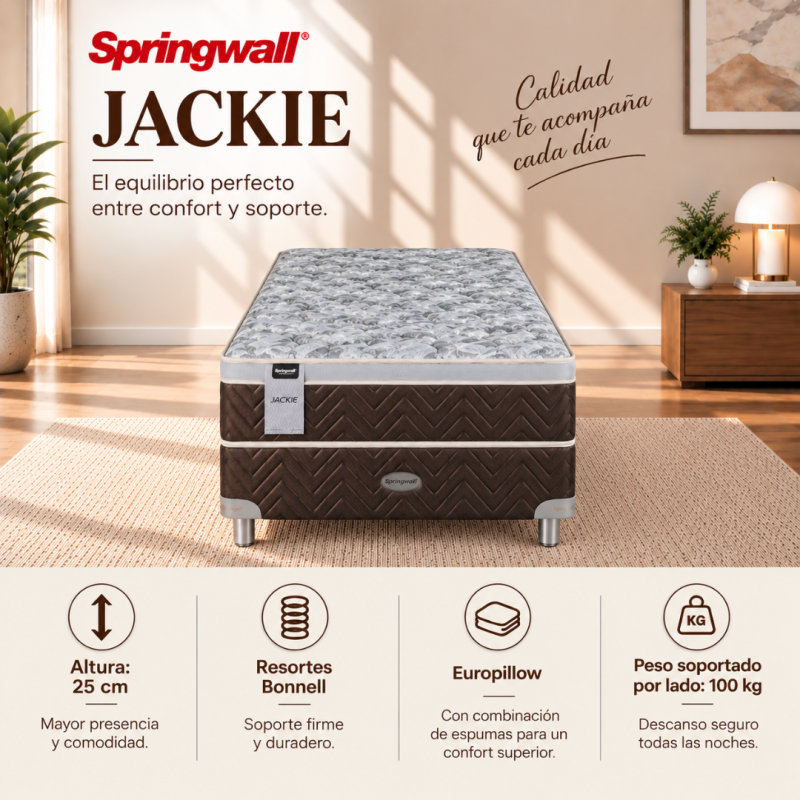 Conjunto Sommier Springwall Jackie 100x190