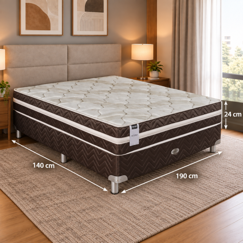 Conjunto Sommier Springwal Regina 140x190 Resortes