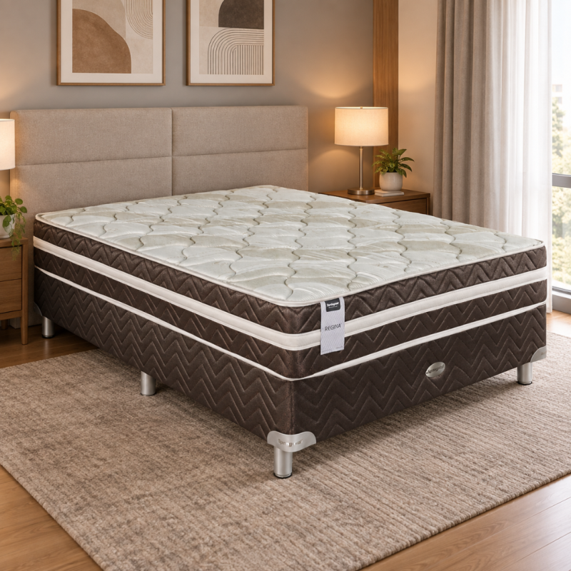 Conjunto Sommier Springwal Regina 140x190 Resortes