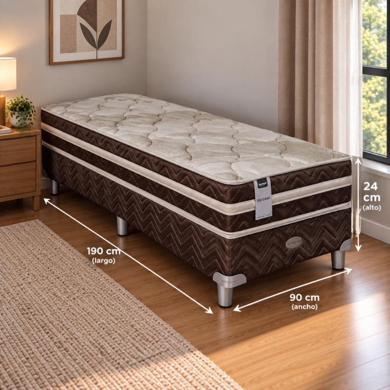 Conjunto Sommier Springwall Regina 90x190 Resortes