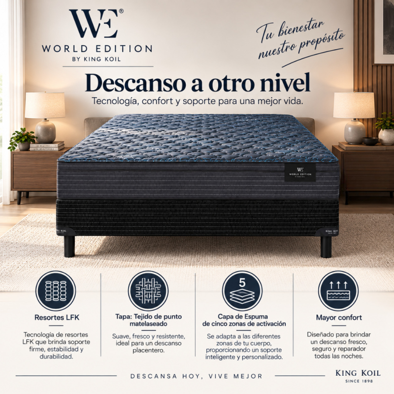Conjunto Sommier King Koil Aspen 140x190
