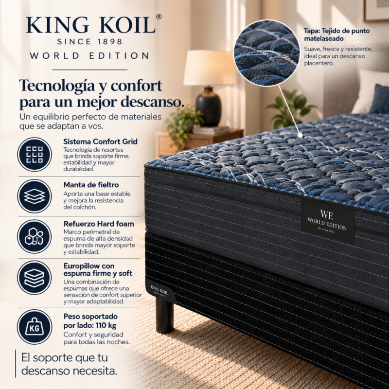 Conjunto Sommier King Koil Aspen 140x190