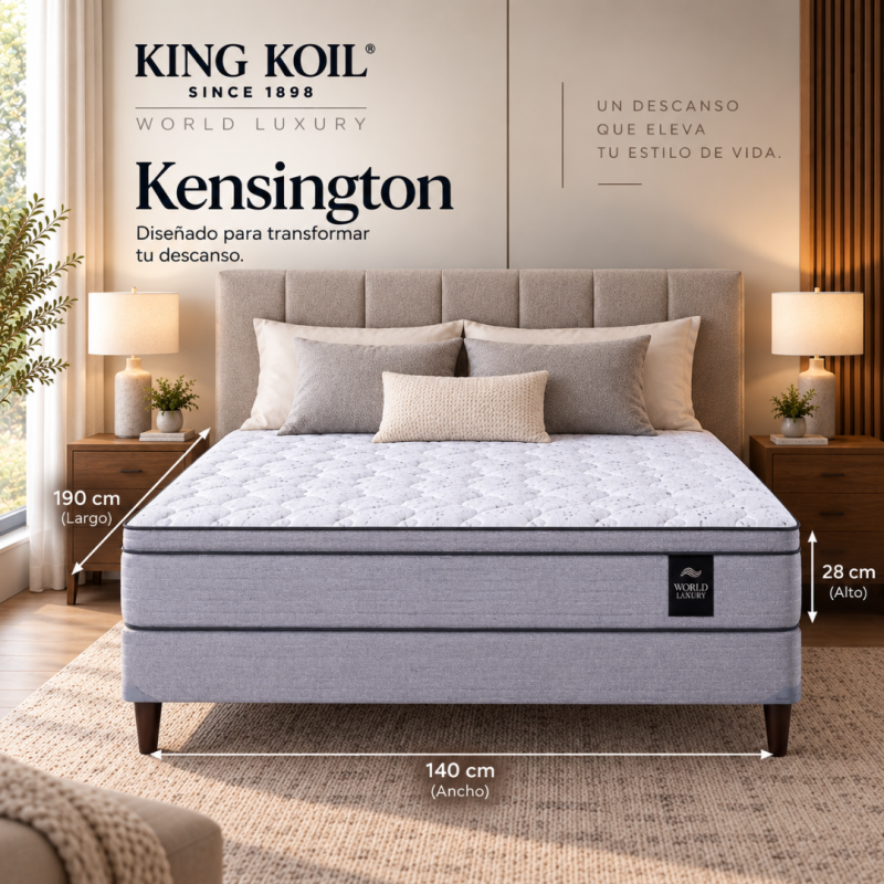 Conjunto Sommier King Koil Kensingtong 140x190 Espuma