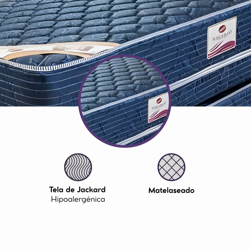 Sommier Duo Sueño Dorado Marinera 90x190 Resortes 100Kg