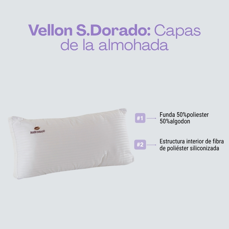 Almohada Sueño Dorado vellón 70 x 35