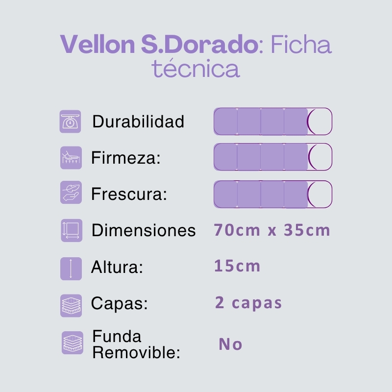 Almohada Sueño Dorado vellón 70 x 35