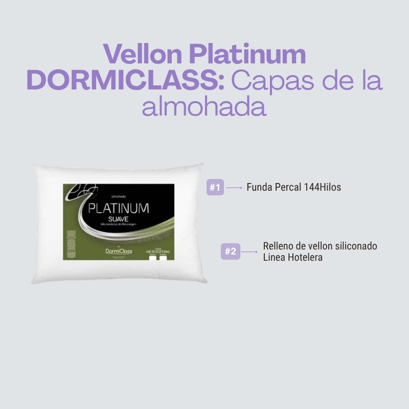 Almohada Platinum suave Dormiclass 70x50 Linea Hotel