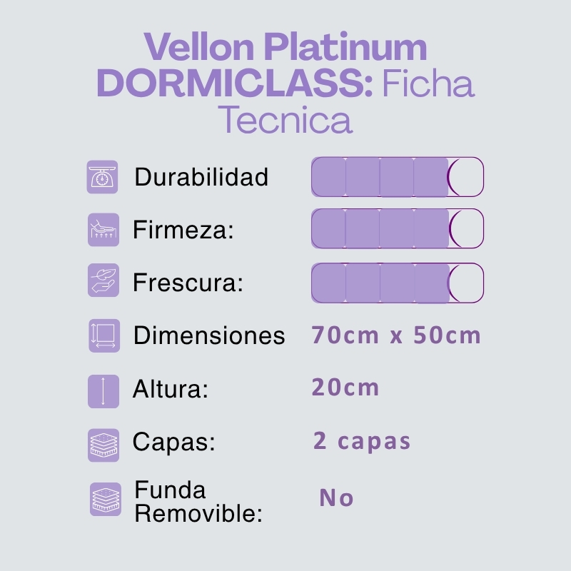 Almohada Platinum suave Dormiclass 70x50 Linea Hotel