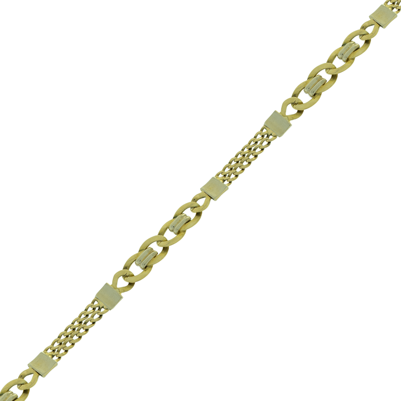 PULSERA TIPO GROUMET COMBINADA- 18 KTS.