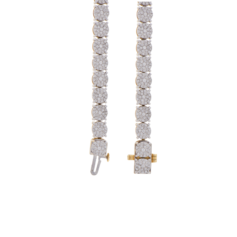 PULSERA ARTICULADA CON BRILLANTES- 18 KTS.