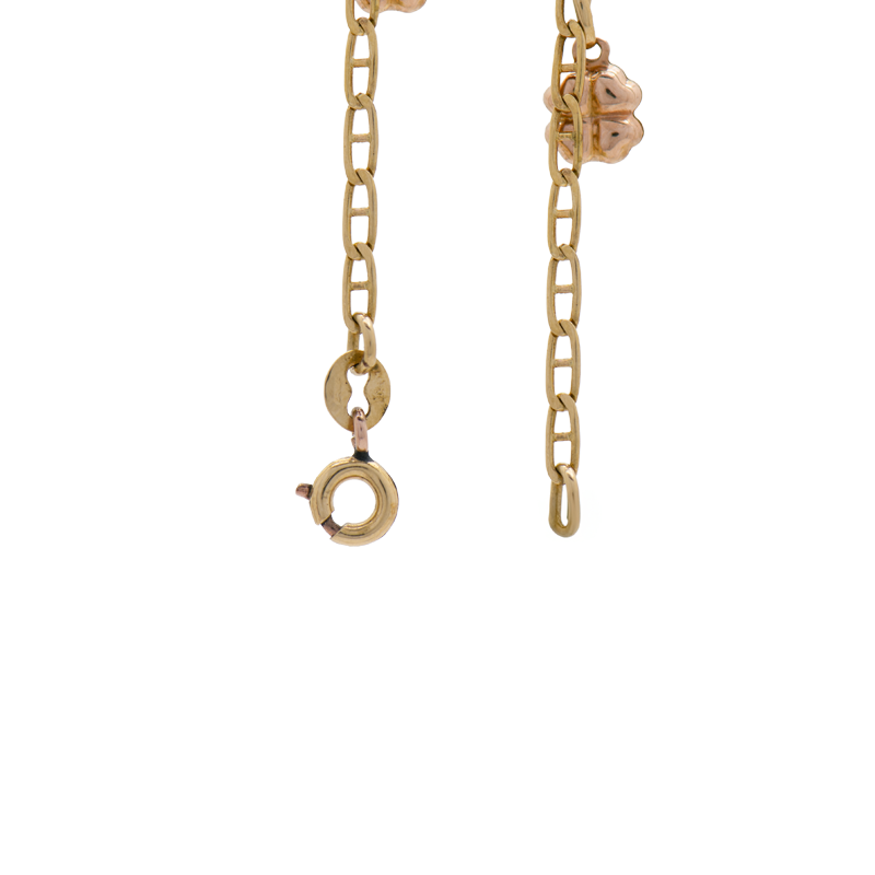 PULSERA GUCCI CON DIJES TREBOL TRICOLOR- 18 KTS.