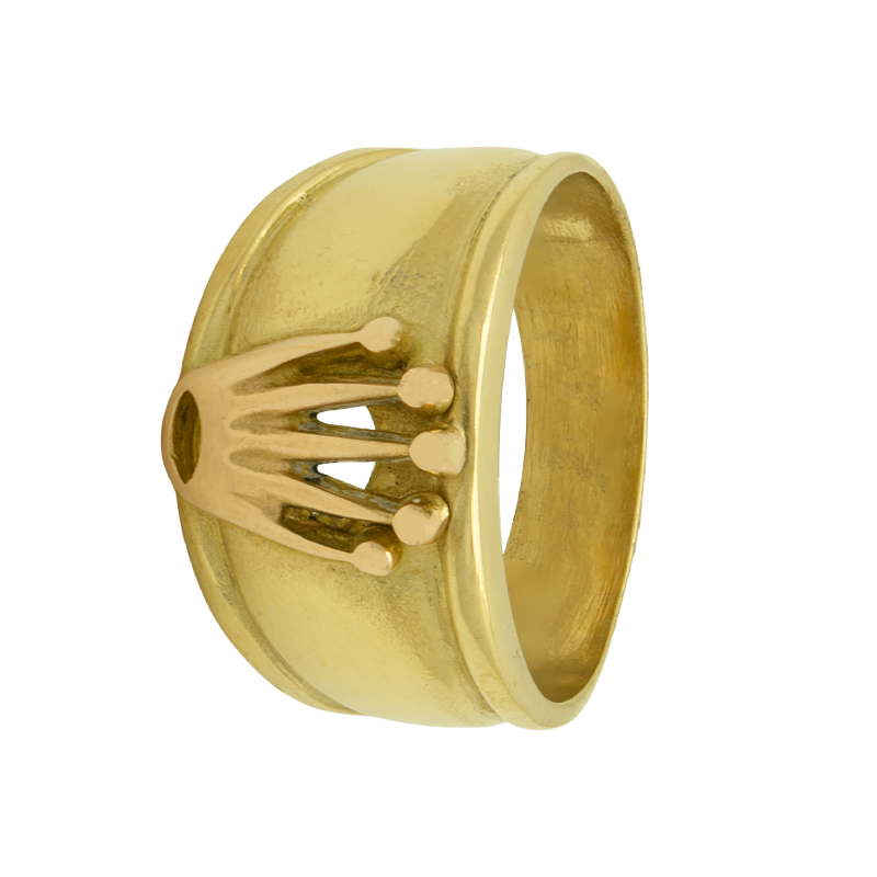 ANILLO CON CORONA ROLEX, ORO AMARILLO - 18 KTS.