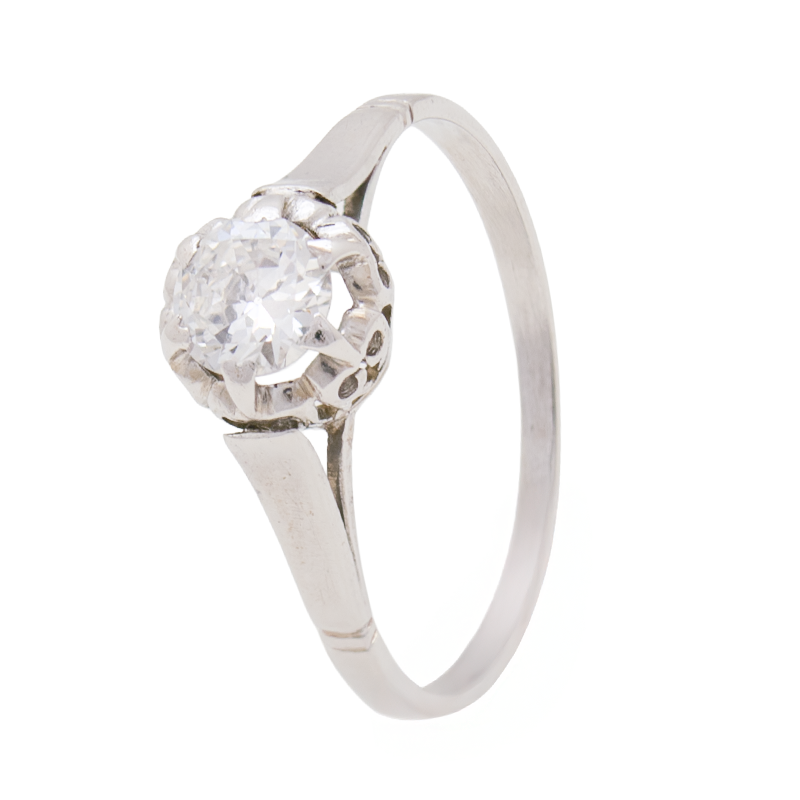 ANILLO SOLITARIO CON BRILLANTE- 18 KTS.