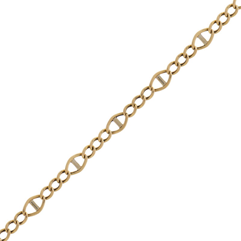 PULSERA TIPO FÍGARO 3X1, COMBINADA - 18 KTS.