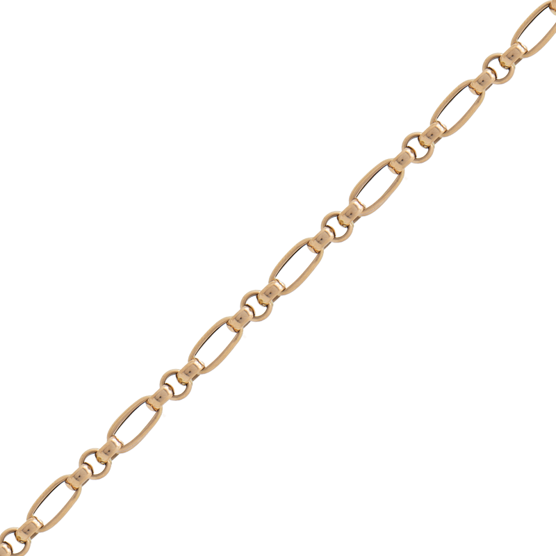 PULSERA ESTILO ROLÓ, CON UNIONES OVALADAS - 18 KTS.