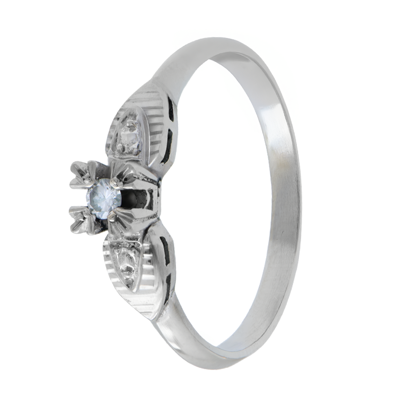 ANILLO SOLITARIO CON BRILLANTE- 18 KTS.