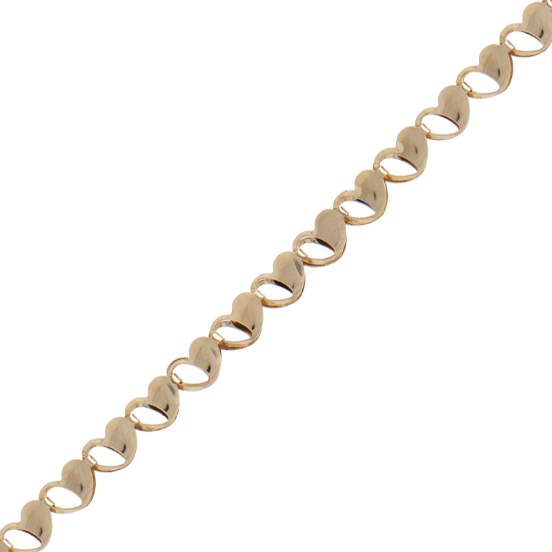 PULSERA DE CORAZONES, ORO ROSA - 18 KTS.