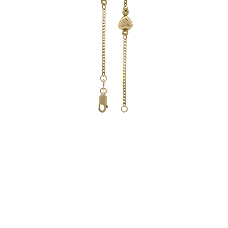 PULSERA GRUMET CON CORAZONES- 18 KTS.