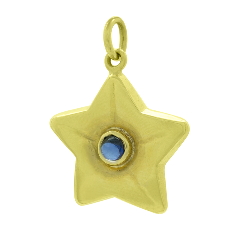 DIJE ESTRELLA DE MAR CON ZAFIRO CENTRAL - 18 KTS.