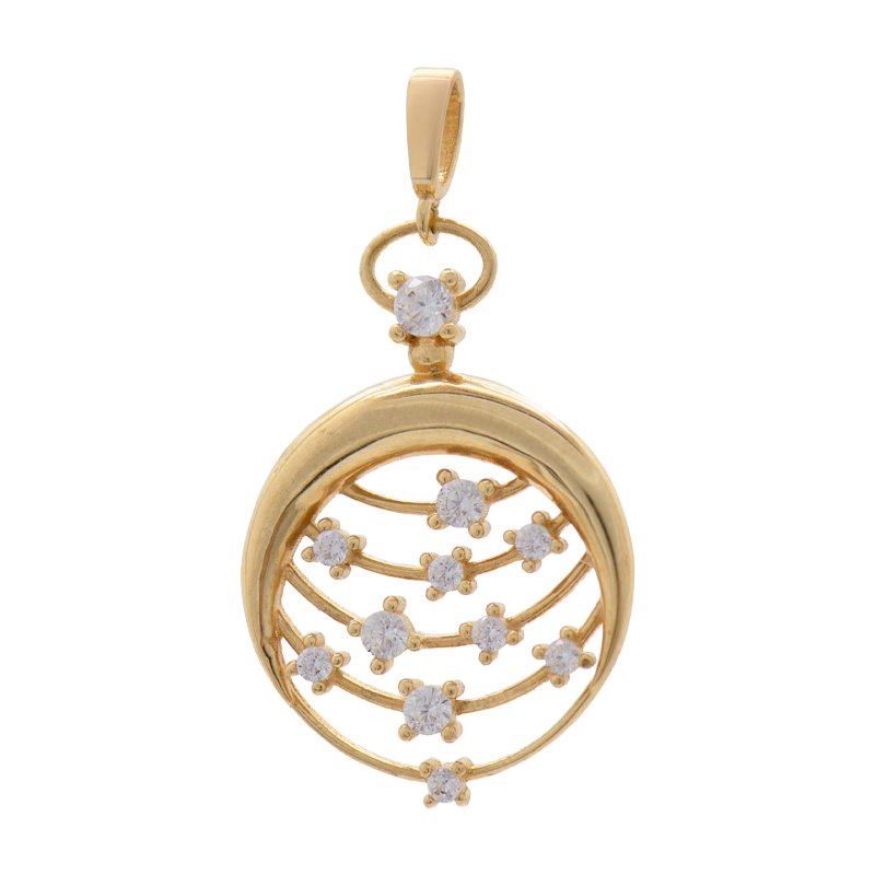 DIJE LUNA CON CUBICS- 18 KTS.