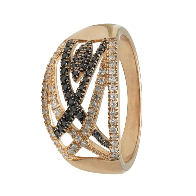 ANILLO CON LINEAS DE BRILLANTES - 18 KTS.