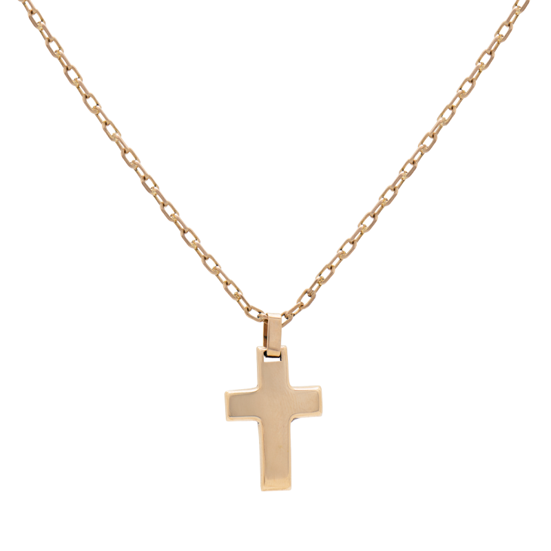 CADENA FORCET CON CRUZ- 18 KTS.