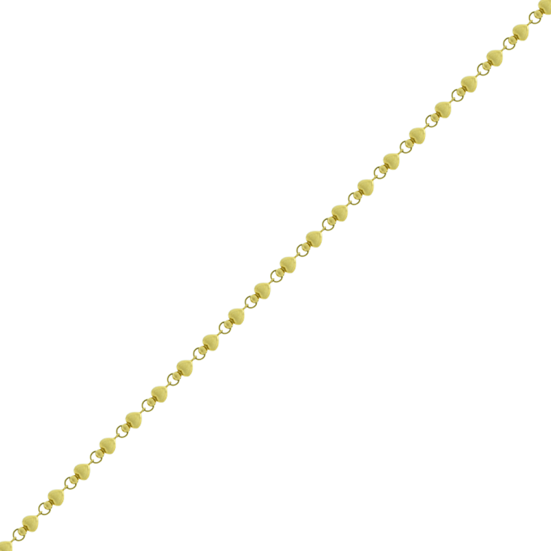 PULSERA CON CORAZONES- 18 KTS.
